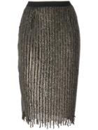 Aviù Sequin Embellished Pencil Skirt - Grey