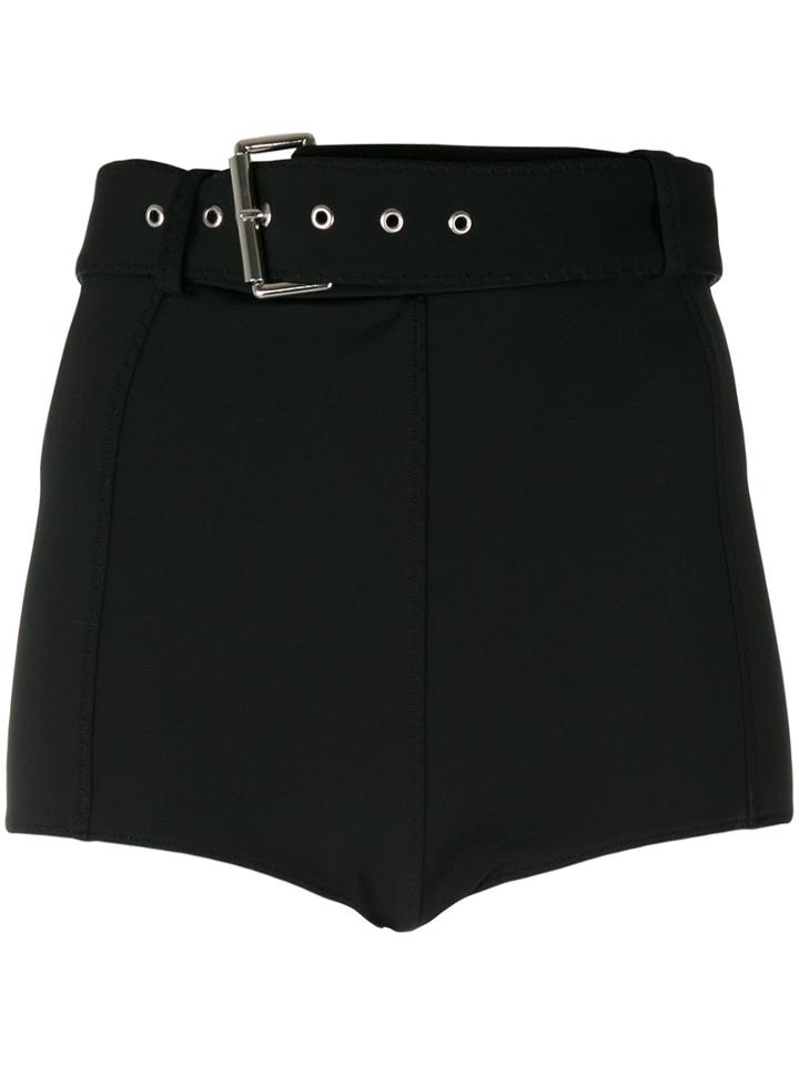 Versus - Belted Jersey Shorts - Women - Polyamide/spandex/elastane - 38, Black, Polyamide/spandex/elastane