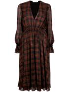 Philosophy Di Lorenzo Serafini Flared Checked Dress - Blue
