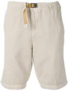 White Sand Belted Knee Length Shorts - Neutrals