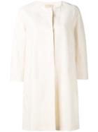's Max Mara Collarless Coat, Women's, Size: 40, Nude/neutrals, Silk/cotton/ramie/polyamide