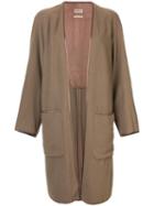 Hermès Pre-owned Cashmere Long-sleeved Coat - Brown