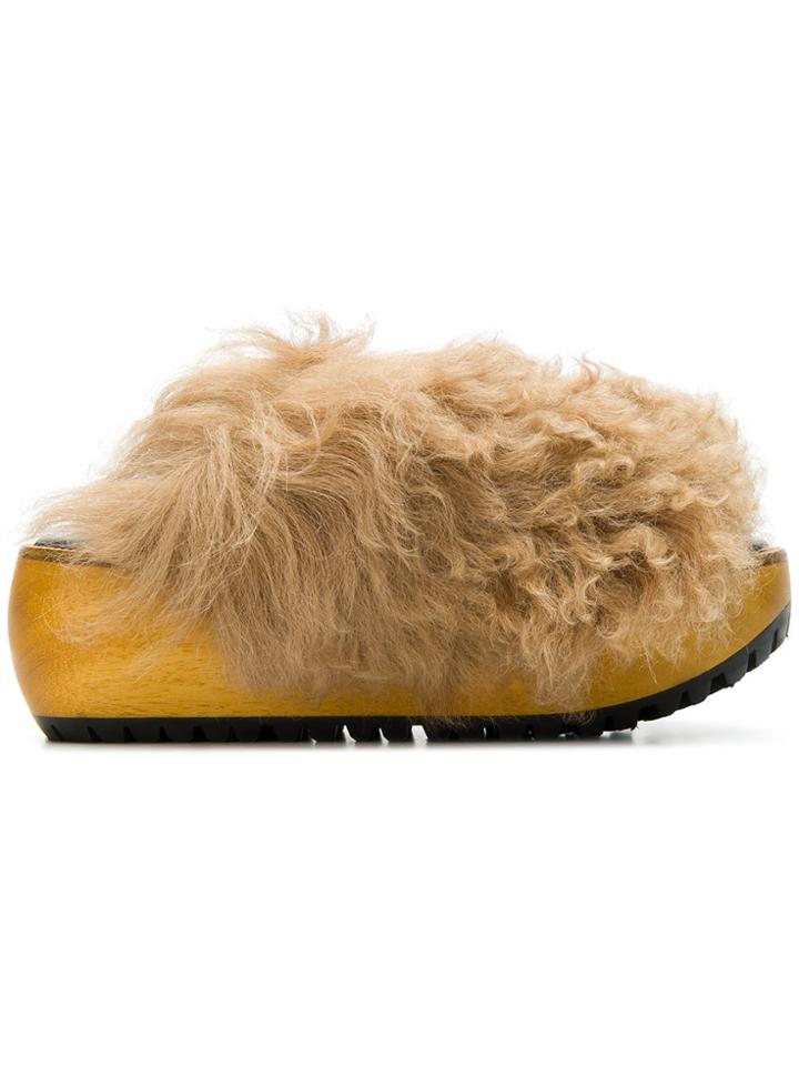 Marni Wedge Slides - Brown