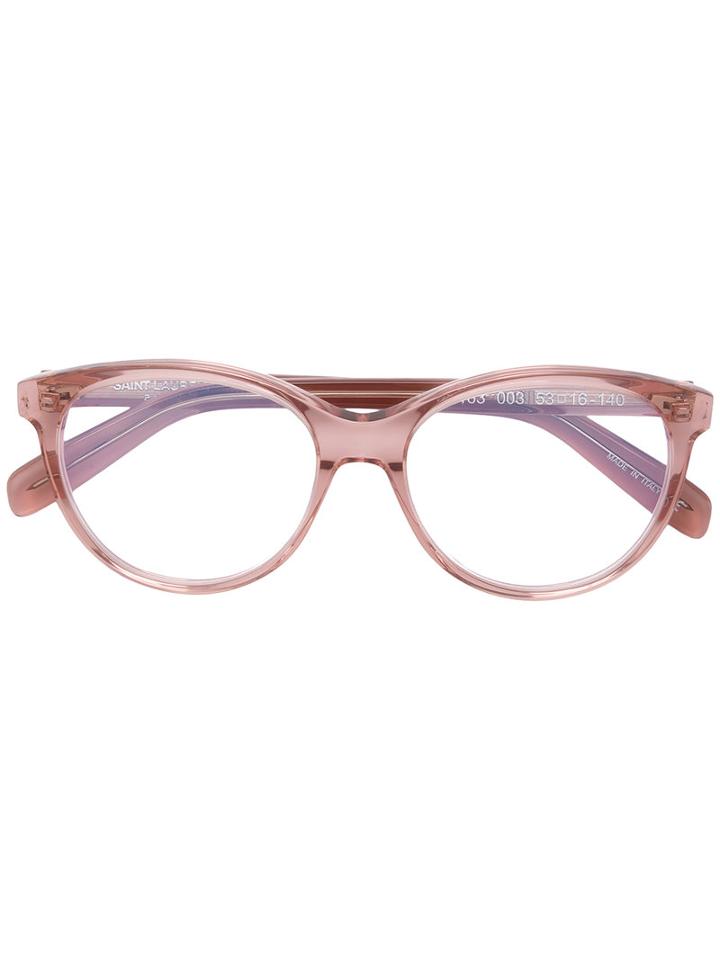 Saint Laurent - Oval Frame Glasses - Women - Acetate - 53, Pink/purple, Acetate