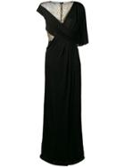 Versace Collection Wrap Style Evening Dress - Black