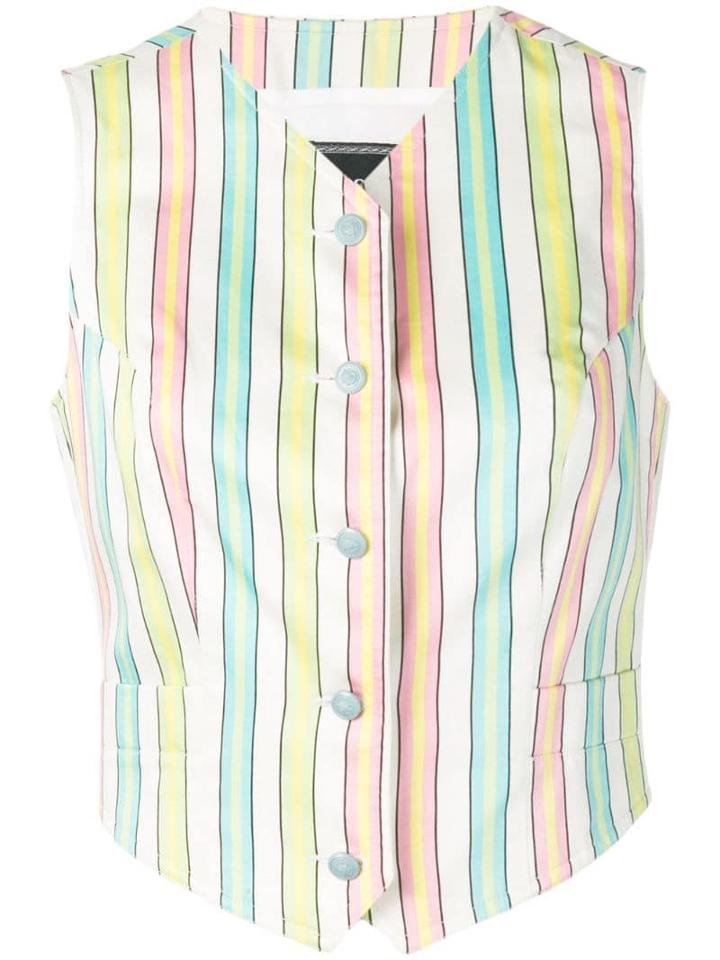 Versace Pre-owned 1990's Candystripe Waistcoat - White