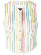 Versace Pre-owned 1990's Candystripe Waistcoat - White