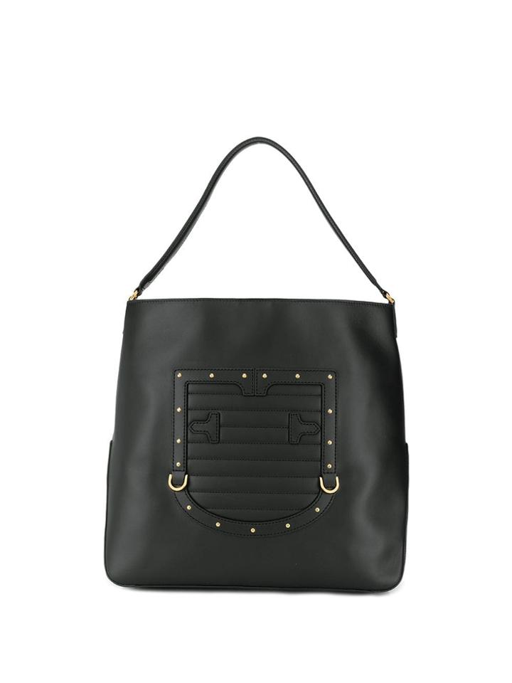 Furla Stitched Logo Tote - Black