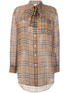 Burberry Vintage Check Pussy-bow Blouse - Neutrals