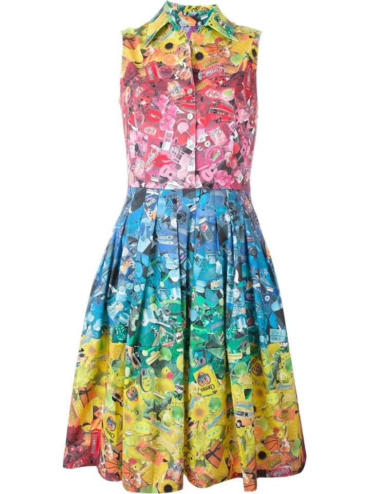 Ultràchic Mixed Print Flared Shirt Dress
