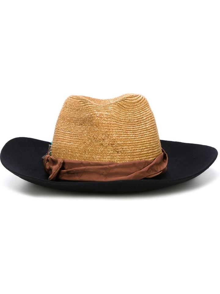 Forte Forte Feather Appliqué Hat, Women's, Nude/neutrals, Straw/wool Felt