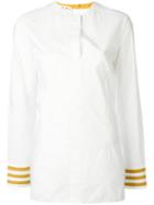 Marni Striped Cuff Shirt, Women's, Size: 42, White, Cotton
