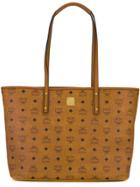 Mcm Logo Print Tote Bag - Brown