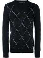 Alexander Mcqueen Raw Stitched Argyle Jumper