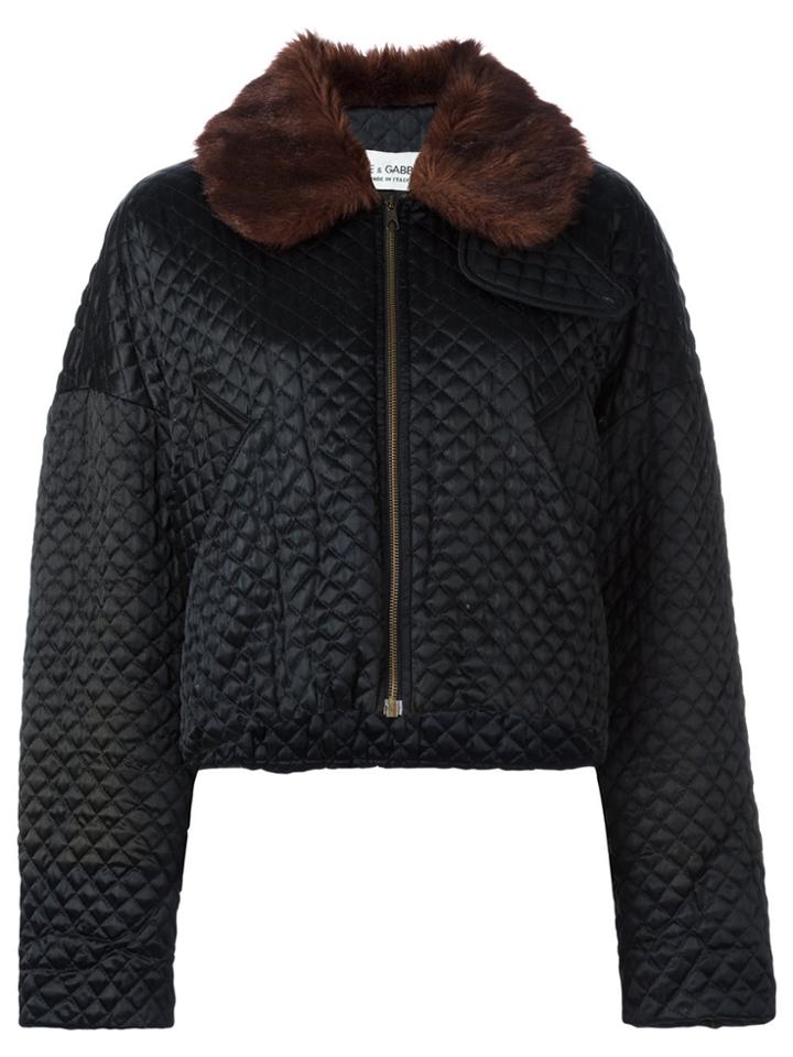 Dolce & Gabbana Vintage Quilted Cropped Jacket - Black