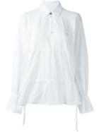 Mm6 Maison Margiela Drawstring Wide Blouse, Women's, Size: L, White, Cotton