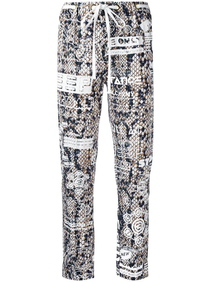 Kenzo Printed Drawstring Trousers, Women's, Size: 36, Polyester/triacetate/viscose