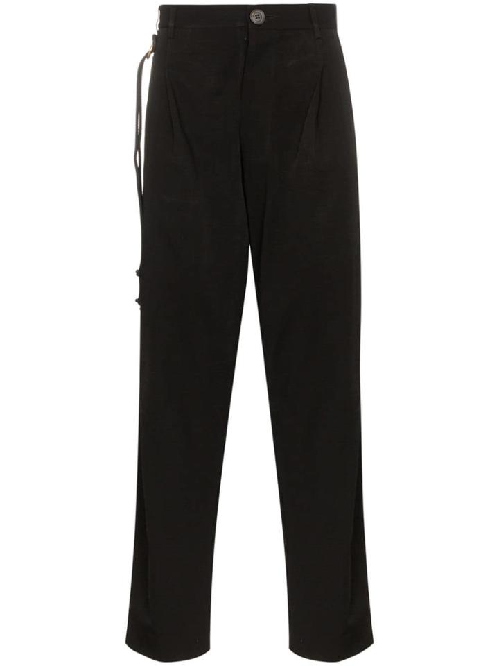 Song For The Mute Straight Leg Cotton Blend Trousers - Black