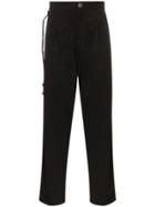 Song For The Mute Straight Leg Cotton Blend Trousers - Black