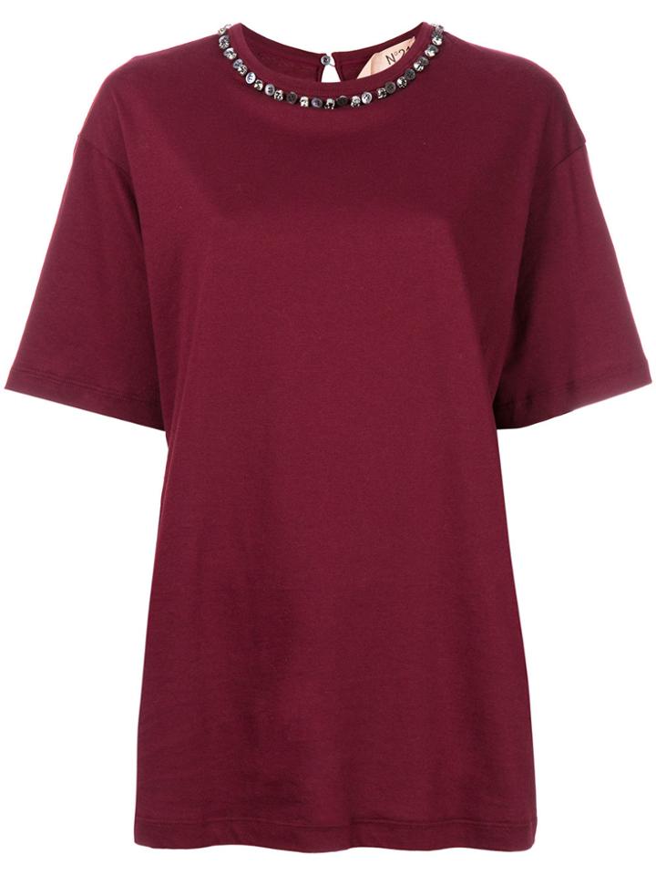 No21 Embellished T-shirt - Red