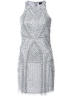Aidan Mattox Beaded Mini Dress - Grey
