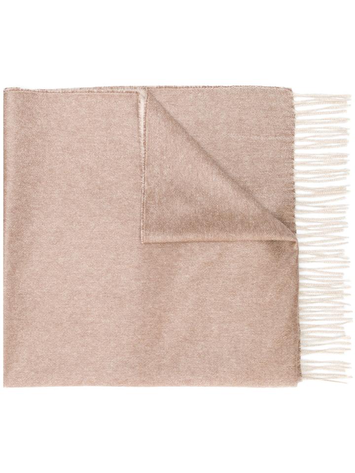 Max Mara Cashmere Fringed Scarf - Brown