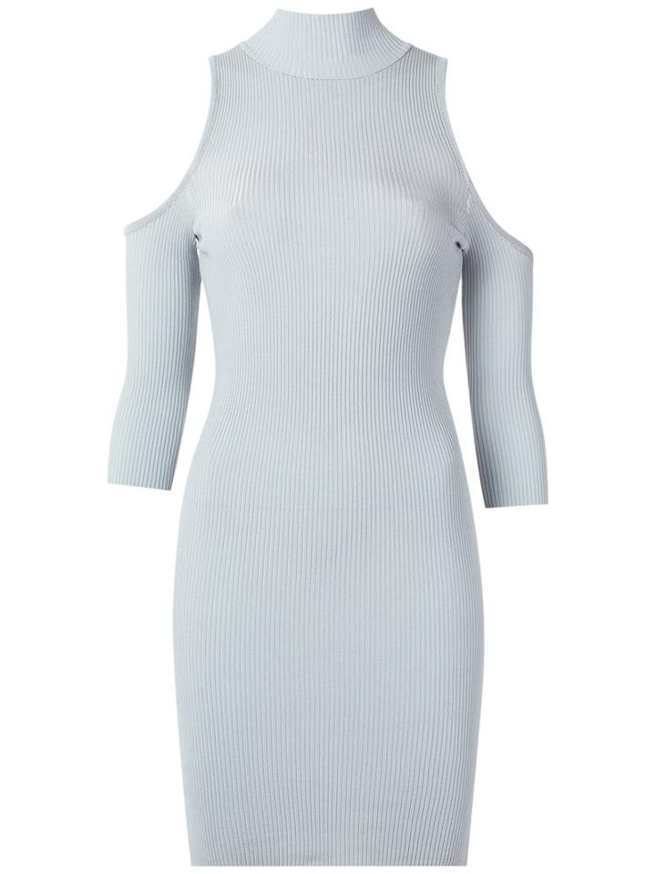 Cecilia Prado - Knit Cold Shoulder Dress - Women - Spandex/elastane/viscose - M, Grey, Spandex/elastane/viscose