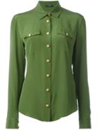 Balmain Classic Shirt, Women's, Size: 36, Green, Silk