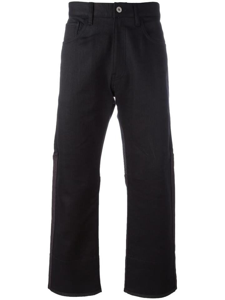 Junya Watanabe Comme Des Garçons Man Panelled Jeans, Men's, Size: Medium, Black, Cotton/nylon/polyamide/wool