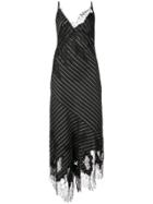 Jason Wu Collection Striped Asymmetric Slip Dress - Black