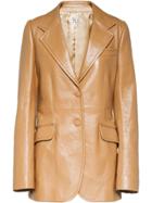 Miu Miu Classic Leather Jacket - Brown
