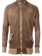 Giorgio Brato Leather Jacket, Men's, Size: 48, Brown, Nylon/polyester/cotton/leather