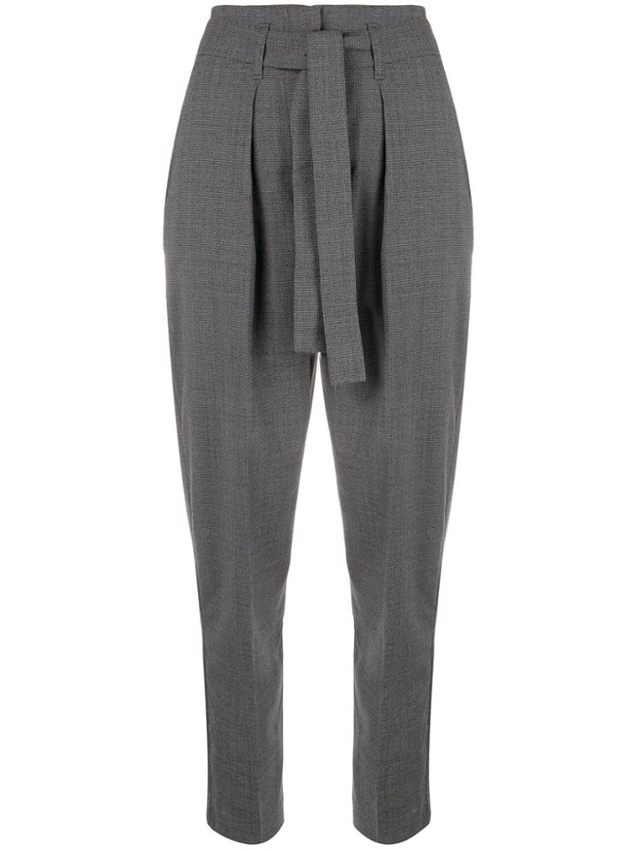 Pinko Houndstooth Tapered Trousers - Grey