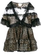 Redemption Flared Leopard Print Dress - Black