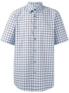 Marni Grid Print Shirt, Men's, Size: 48, Blue, Cotton