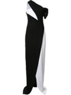 Mugler Bicolour One Shoulder Gown, Women's, Size: 38, Black, Viscose/spandex/elastane