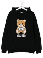Moschino Kids Teddy Bear Print Hoodie - Black
