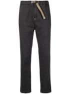 White Sand Buckled Straight Trousers - Grey