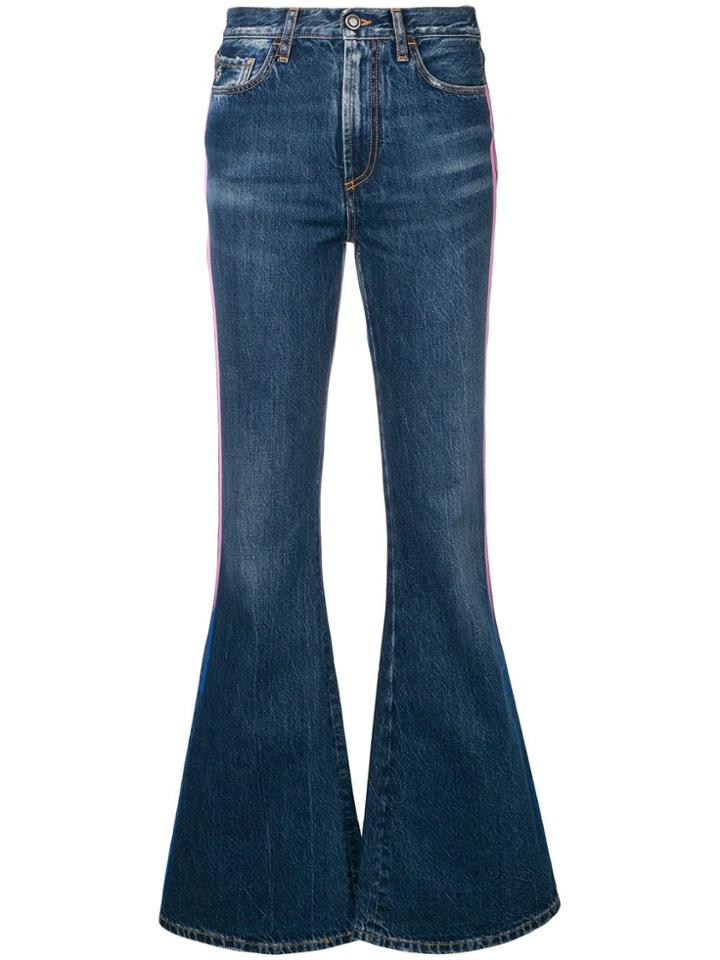 Marcelo Burlon County Of Milan Side Stripe Flared Jeans - Blue