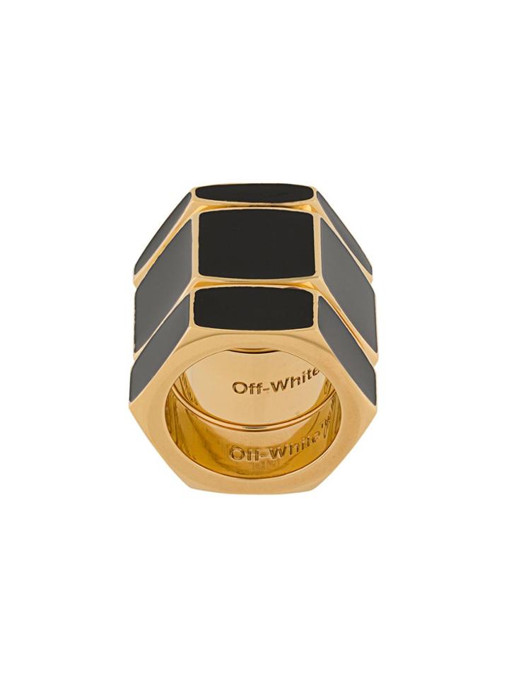 Off-white Hex Nuts Ring - Black