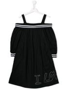 Monnalisa Teen 'i Love' Dress - Black
