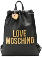 Love Moschino Love Drawstring Backpack - Black