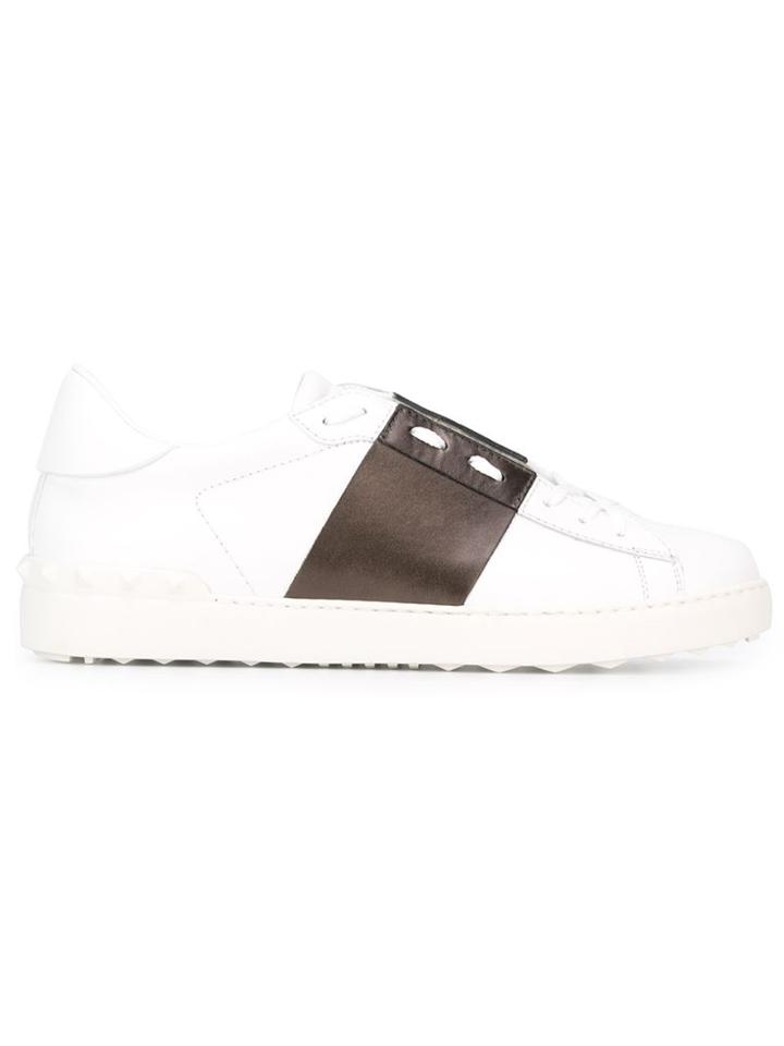 Valentino Open Sneakers, Men's, Size: 45, White, Leather/rubber