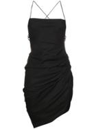 Jacquemus Strappy Mini Dress With Open Back - Black