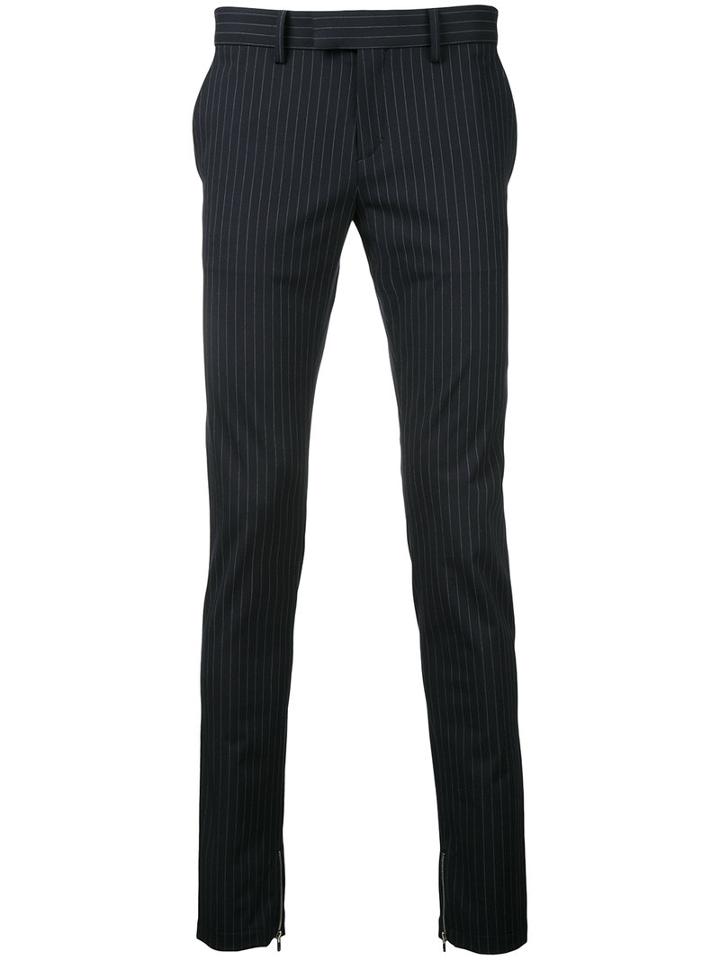 Factotum Striped Tailored Pants, Men's, Size: 48, Blue, Rayon/polyester/polyurethane