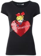 Love Moschino Sequin Embellished T-shirt, Women's, Size: 46, Black, Cotton/spandex/elastane
