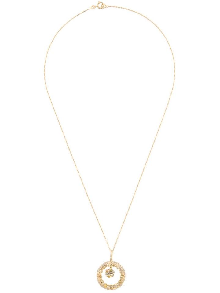 Kristin Hanson Diamond Wheel Drop Pendant Necklace, Women's, Yellow/orange