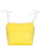 Joostricot Ribbed Strappy Silk-blend Croptop - Yellow