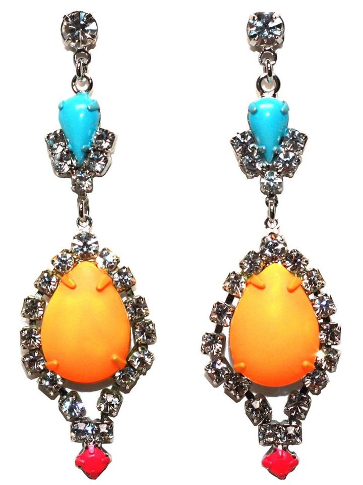 Tom Binns Riri Teardrop Earrings, Women's, Turquoise, Metal Other/swarovski Crystal