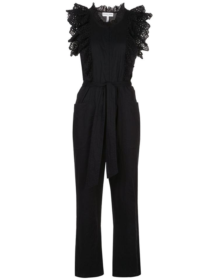 Apiece Apart Limon Ruffle Sleeve Jumpsuit - Black